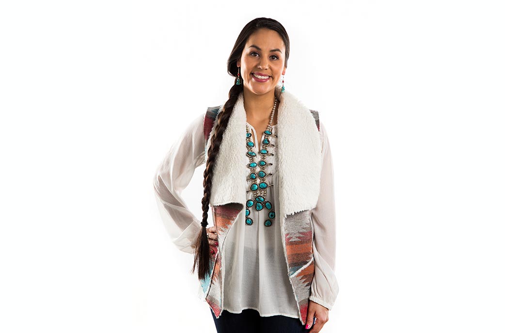Native Woman on white